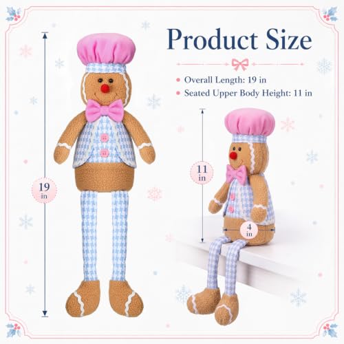 Gingerbread Man Christmas Tree Topper Plush Doll 19 Inch Holiday Decor