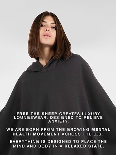 Oversized Weighted Hoodie Cloak with Ultra-Soft Faux Fur Lining