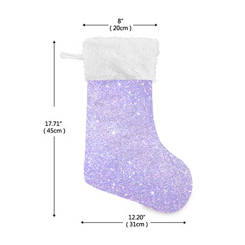 Blueangle 2 Pack Shiny Glitter Lavender Christmas Stockings - Large Holiday Decor