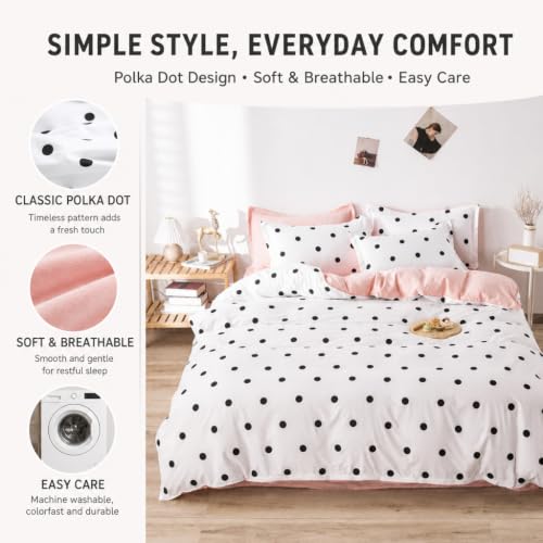 Polka Dot Duvet Cover Set - Black and White Minimalist Bedding