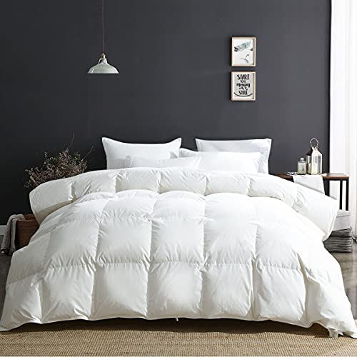 Oversized King Down Feather Comforter - Organic Cotton, 120x98