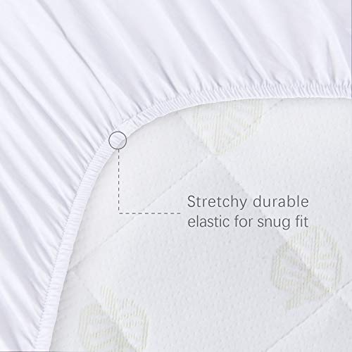 Biloban Waterproof Bamboo Bassinet Mattress Pad Cover for Baby Delight, 2 Pack
