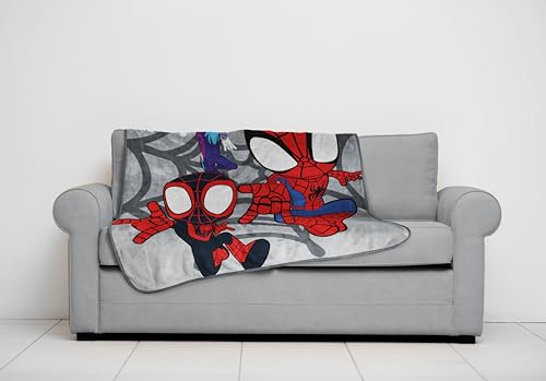 Jay Franco Spidey & His Amazing Friends Kids Plush Throw Blanket - Multi 50x60 Inches, Super Soft Fleece Bedding