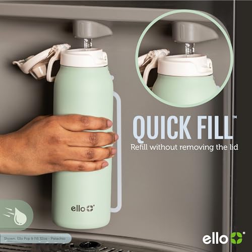 Insulated Stainless Steel Water Bottle with Quick Fill Lid & Dual Spout