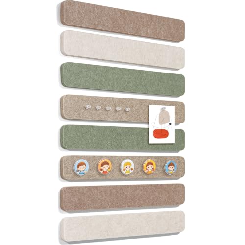 Adhesive Felt Bulletin Board Strips - 8 Pack with 50 Pins