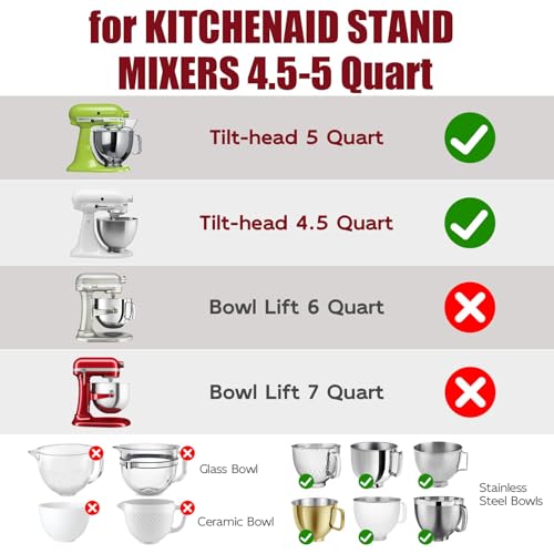 Silicone Mixing Bowl Liners with Lids for 5-Quart Stand Mixers, 3-Pack