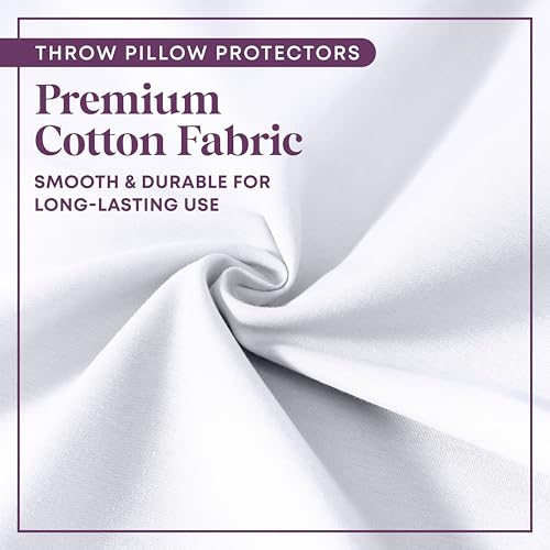 100% Cotton European Pillow Protectors - 26x26 Square Case - 4 Pack