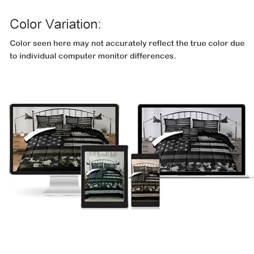 California King Size Camouflage Comforter Set - 4 Piece Bedding