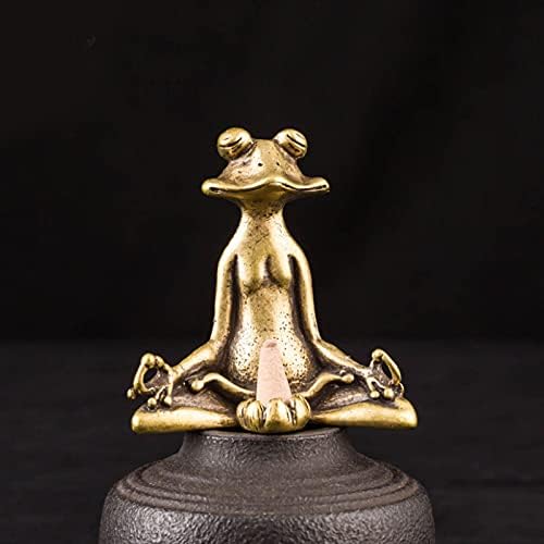 Acxico Solid Brass Frog Figurine - Charming Small Frog Statue for Home Decor | Unique Animal Ornament