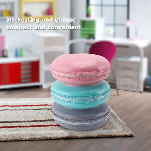 Donut Shaped Resin Foot Stool, Cute Macaron Small Ottoman for Living Room