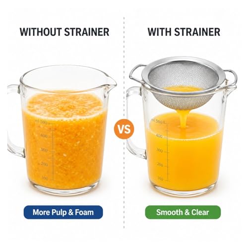Fine Mesh Juice Strainer for Cold Press Juicer, 304 Stainless Steel Sieve