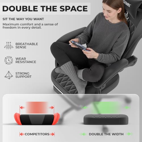 Ergonomic Gaming Chair with Lumbar Massage and Adjustable Recline