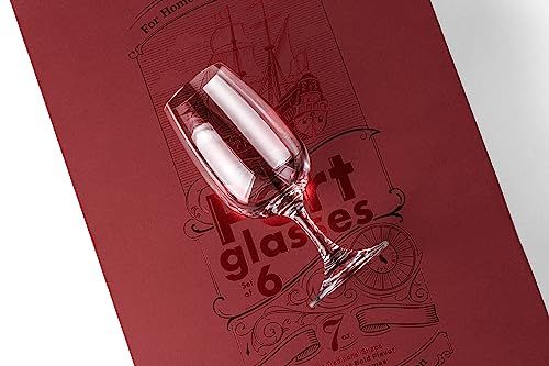 Set of 6 Crystal Port and Dessert Wine Glasses - 7 oz Tasting Copitas