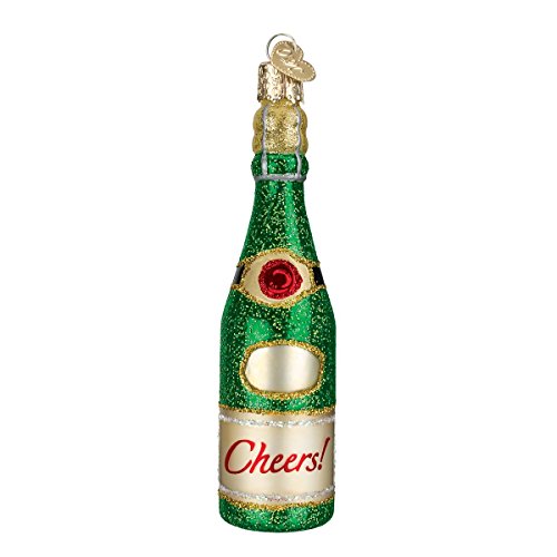 Old World Christmas Champagne Bottle Ornament - Handcrafted Glass Ball Decor
