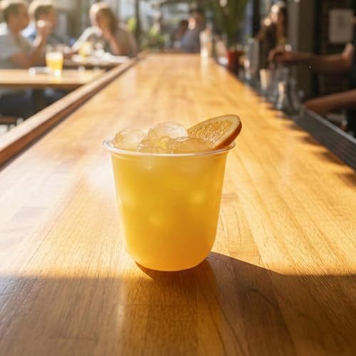 Set of 100 TOSSWARE Natural 12oz Plant-Based Clear Cold Cups - Recyclable Party Cups