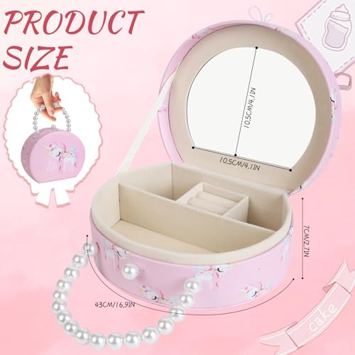Girls Princess Jewelry Box with Mirror and Hair Accessories Set