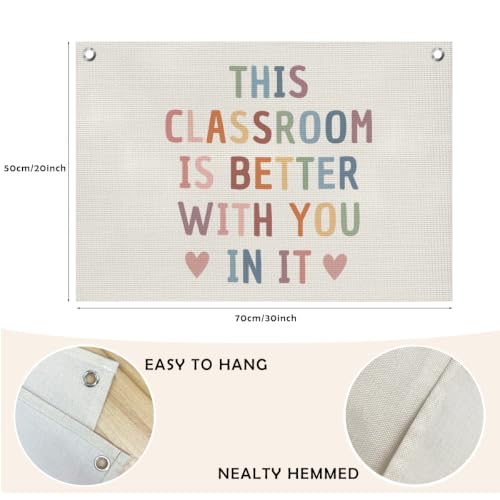 Boho Rainbow Classroom Wall Banner - Motivational Teacher Decor Flag