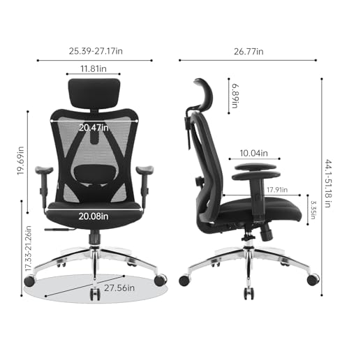 Ergonomic Mesh Office Chair with Headrest & Adjustable Lumbar Support