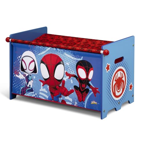 Spider-Man Toy Box with Retractable Lid - Durable Wooden Storage Chest