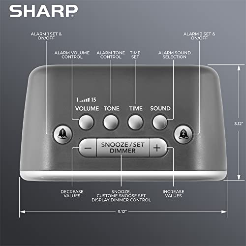 Extra Loud Digital Alarm Clock for Heavy Sleepers, 115dB Dual Alarms