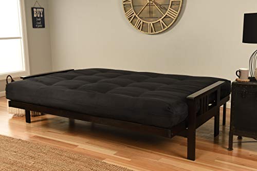 Mission Style Queen Futon Sofa Bed with Espresso Hardwood Frame