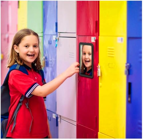Magnetic Locker Mirror - 5.25" x 7" Real Glass Mirror for School & Home