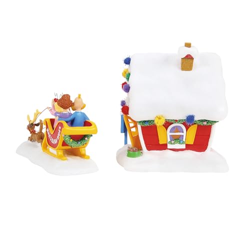 Grinch Village Max's Sleigh Rides 2-Piece Lighted Porcelain Building Set