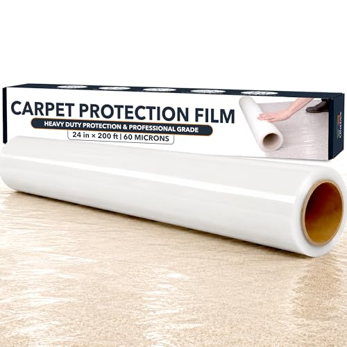 Self-Adhesive Carpet Protection Film - 24" x 200 ft Heavy Duty Roll