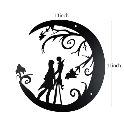 Halloween Christmas Metal Wall Art - Nightmare Theme Wall Decor, 11 Inch