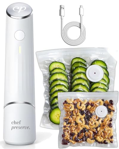 Compact Handheld Vacuum Sealer Machine with 30 Reusable Food Storage Bags