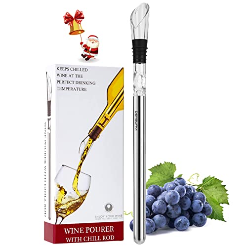 DERGUAM 3-in-1 Wine Chiller Stick with Aerator & Pourer - Fits All Standard Bottles