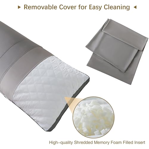 WhatsBedding Memory Foam Body Pillow with Washable Cover - Long Bed Pillow