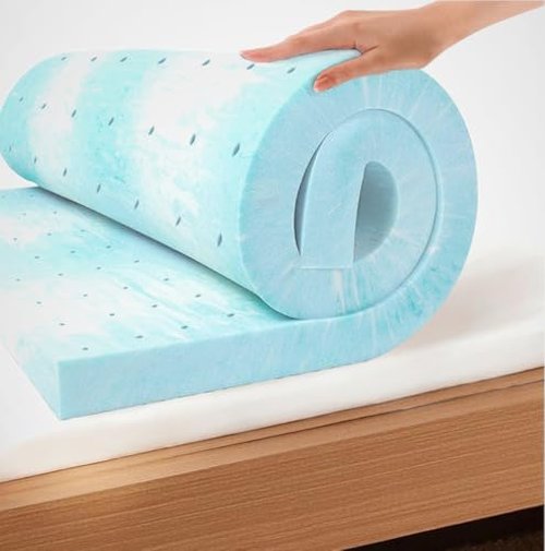 EGO Topper 3 Inch Twin Memory Foam Mattress Topper, Cooling Gel Foam Mattress Topper for Pressure Relief, Ventilated Design Bed Topper in a Box, CertiPUR-US Certified, 38"×75", Medium