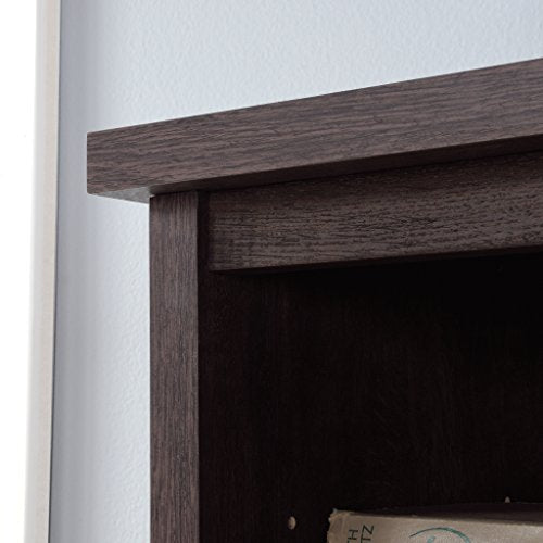 Large Office Hutch with Glass Doors and Adjustable Shelves - Coffee Oak