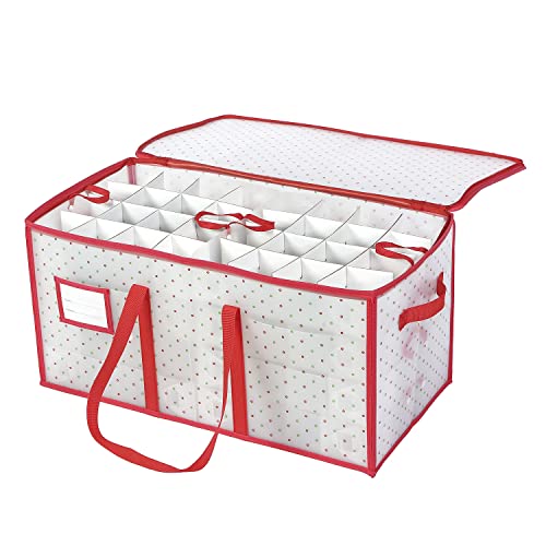Plastic Christmas Ornament Storage Box with Trays and Dividers