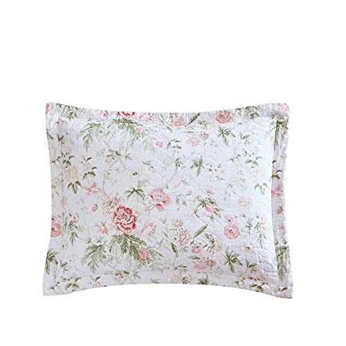 Quilted Pink Floral Daybed Bedding Set - 4-Piece Lightweight Cover & Shams
