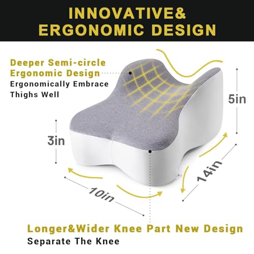14-Inch Long Knee Pillow for Side Sleepers - Memory Foam Support