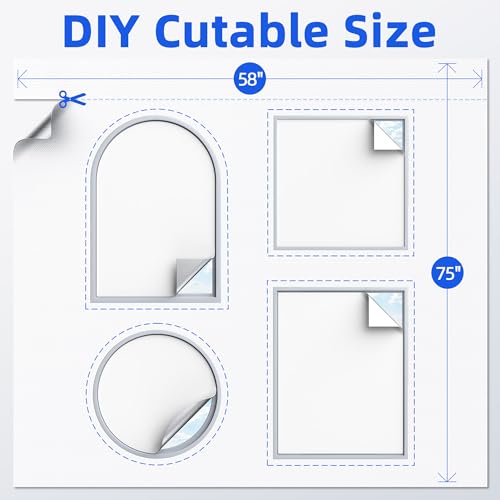 100% Blackout Magnetic Window Cover - Portable No Drill Curtains 75" x 58"