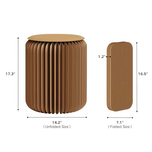 17-Inch Foldable Kraft Paper Stool - Lightweight Honeycomb Design