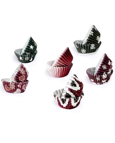 Christmas 300-Count Cupcake Liners Set - Standard Size, 6 Designs