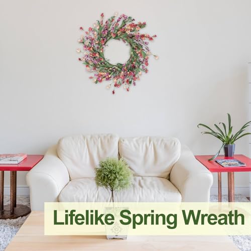 24-Inch Decorative Front Door Wreath for All Seasons Indoor Outdoor Decor