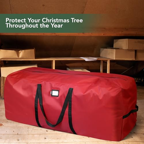 Waterproof Christmas Tree Storage Bag for 9ft Trees Heavy Duty Red