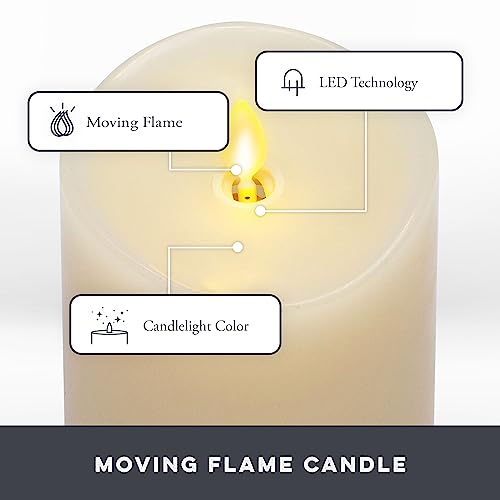 Matchless Candle Co. Ivory Flameless Pillar Candles 3x4.5/5.5/6.5 in (Timer) — Set of 3