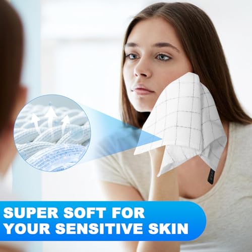 6-Pack 100% Cotton Washcloths, Soft Absorbent Face and Body Towels