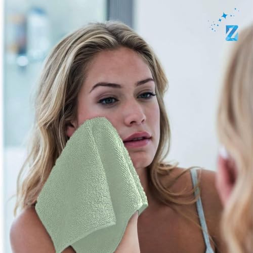 ZUPERIA 24 Pack Cotton Washcloths - 12x12 Inch, Soft Absorbent Face & Spa Towels, Reusable, Multi-Color