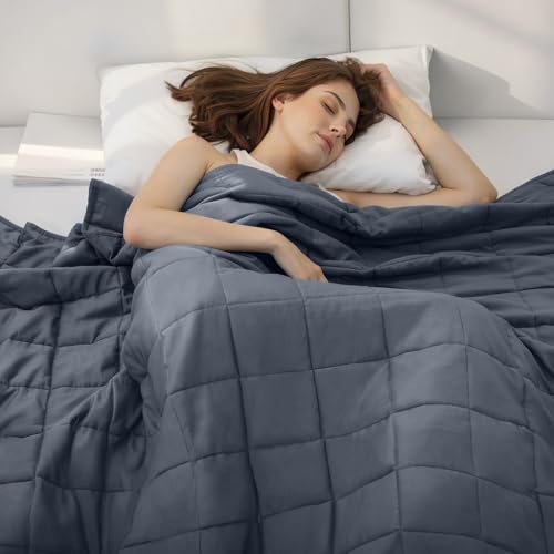 Cooling Weighted Blanket for Adults - Dark Grey, 48"x72", 15lbs