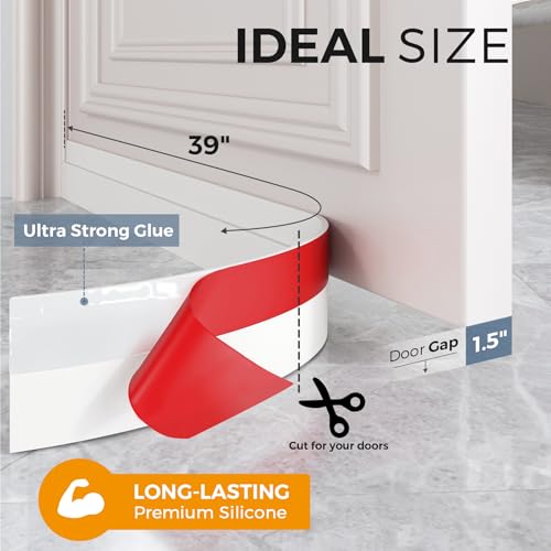 Grotheory 2-Pack Silicone Door Draft Stopper & Weather Stripping Seal