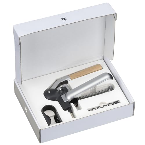 WMF Baric Lever Corkscrew Wine Opener - 19cm, Die-Cast Metal & Beech Wood, Effortless Uncorking