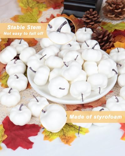 40-Piece Mini Artificial Foam Pumpkins for Fall and Halloween Decor