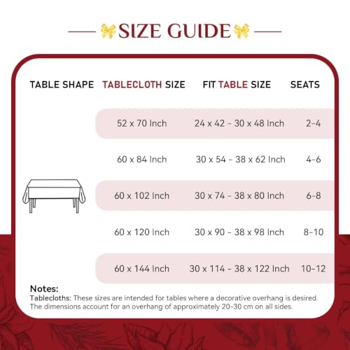 Softalker Christmas Rectangle Tablecloth 60 x 102 Inch, Red Checkered – Plaid Flower